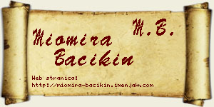 Miomira Bačikin vizit kartica